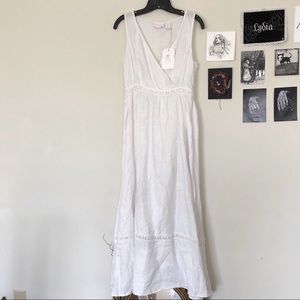 Rachel Ashwell White Linen Maxi Dress